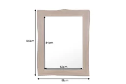 Massiver Spiegel MAMMUT 100cm braun Akazienholz Baumkante Wandspiegel
