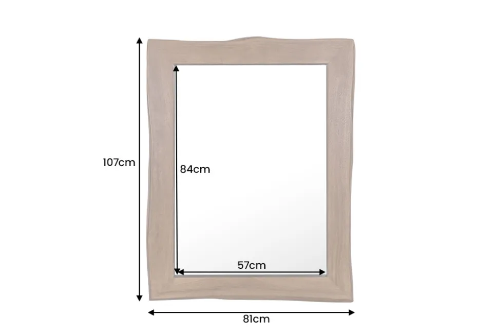 Massiver Spiegel MAMMUT 100cm braun Akazienholz Baumkante Wandspiegel