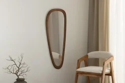 Massiver Wandspiegel ORGANIC 120cm braun Walnussholz-Design