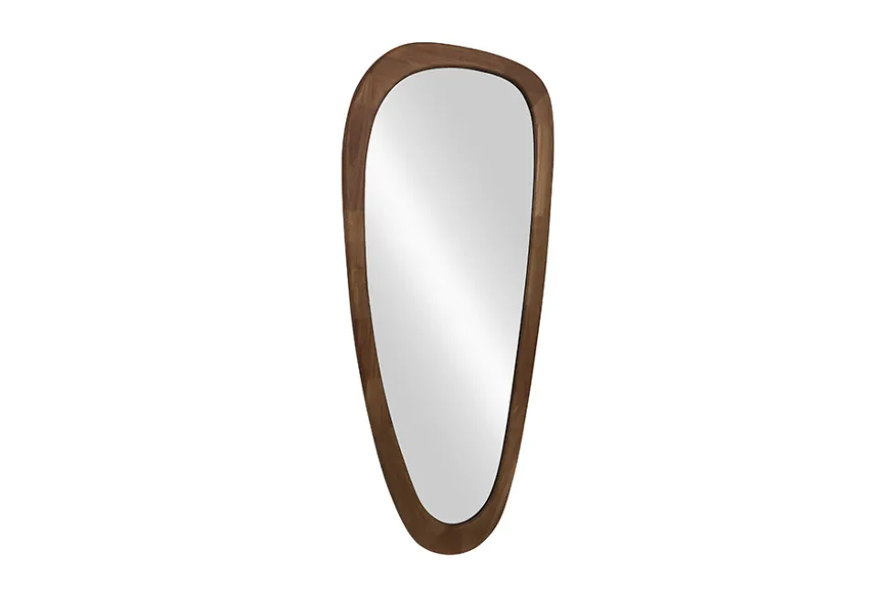 Massiver Wandspiegel ORGANIC 120cm braun Walnussholz-Design