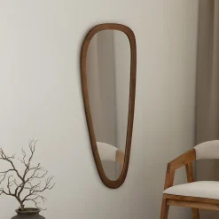 Massiver Wandspiegel ORGANIC 120cm braun Walnussholz-Design