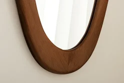 Massiver Wandspiegel ORGANIC 120cm braun Walnussholz-Design