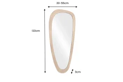 Massiver Wandspiegel ORGANIC 120cm braun Walnussholz-Design