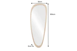 Massiver Wandspiegel ORGANIC 165cm braun Walnussholz-Design