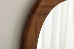 Massiver Wandspiegel ORGANIC 165cm braun Walnussholz-Design