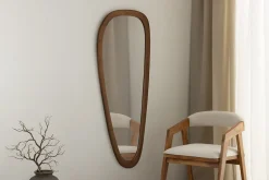 Massiver Wandspiegel ORGANIC 165cm braun Walnussholz-Design