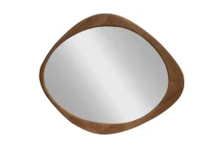 Massiver Wandspiegel ORGANIC 90cm braun Walnussholz-Design