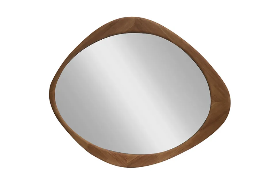 Massiver Wandspiegel ORGANIC 90cm braun Walnussholz-Design