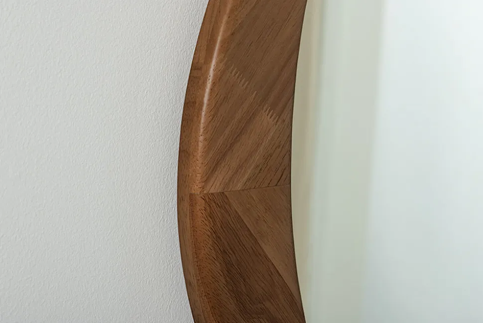 Massiver Wandspiegel ORGANIC 90cm braun Walnussholz-Design