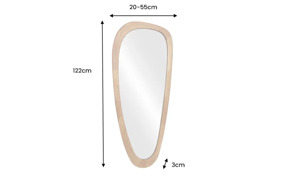 Massiver Wandspiegel ORGANIC 120cm natur Eichenholz-Design