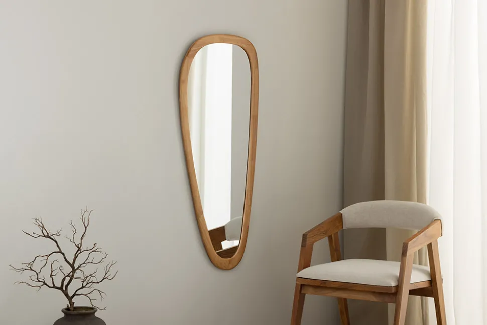 Massiver Wandspiegel ORGANIC 120cm natur Eichenholz-Design