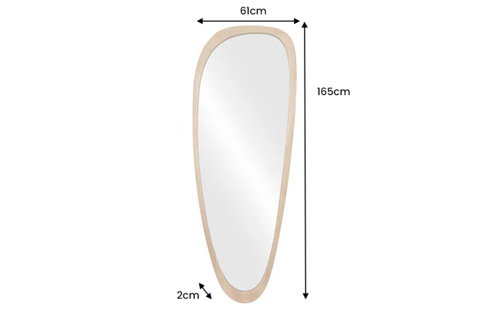 Massiver Wandspiegel ORGANIC 165cm natur Eichenholz-Design