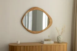 Massiver Wandspiegel ORGANIC 90cm natur Eichenholz-Design
