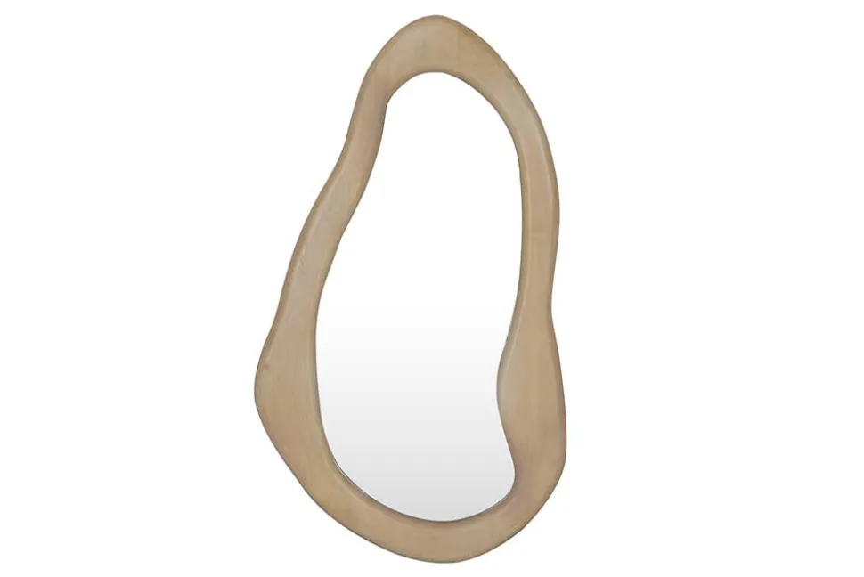 Massiver Wandspiegel ORGANIC 130cm creme Mangoholz flexibel aufhängbar
