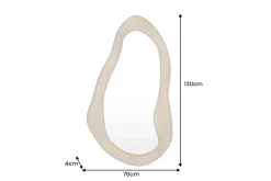 Massiver Wandspiegel ORGANIC 130cm creme Mangoholz flexibel aufhängbar