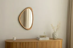 Massiver Wandspiegel ORGANIC 65cm natur Eichenholz-Design