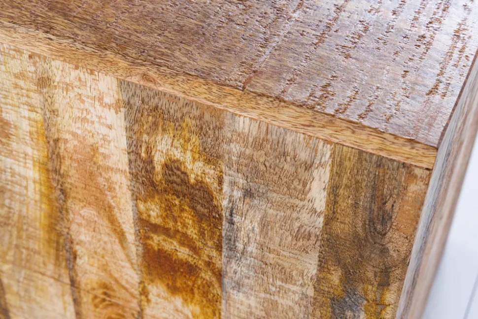 Massives 2er Set Beistelltisch CURACAO 45cm natur Mangoholz Würfel handmade Couchtisch