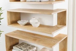 Massives 3er Set Wandregale SURREAL 65cm natur Außenecke Mangoholz