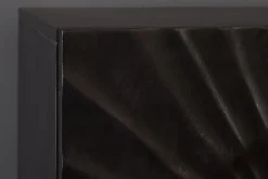 Massives Highboard SCORPION 120cm schwarz Mangoholz aufwendige 3D Schnitzereien