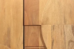 Massives Regal ART DECO 175cm cream finish beige Mangoholz abgerundet mit 3D-Front