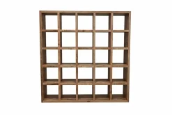 Massives Regal IRON CRAFT 200cm natur Mangoholz Bücherregal 25 Fächer