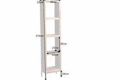 Massives Regal IRON CRAFT 176cm Mangoholz Bücherregal vier Fächer Industrial Design