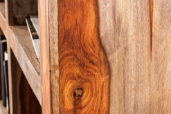 Massives Regal MAKASSAR 180cm Sheesham Holz smoke finish 8 Fächer handmade