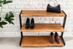 Massives Schuhregal MAMMUT 75cm braun honey finish Akazienholz Regal