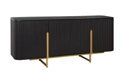 Massives Sideboard GATSBY 160cm schwarz gold Mangoholz Retro handmade