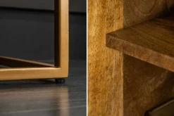 Massives Sideboard ONYX 180cm türkis Mangoholz Achat Edelstein gold Metallgestell