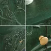 Massives Sideboard PEACOCK 175cm grün Mangoholz antik 3D Schnitzerei Pfau-Design