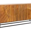 Massives Sideboard SCORPION 140cm braun Mangoholz aufwendige 3D Schnitzereien