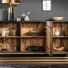 Massives Sideboard SCORPION 140cm schwarz Mangoholz aufwendige 3D Schnitzereien
