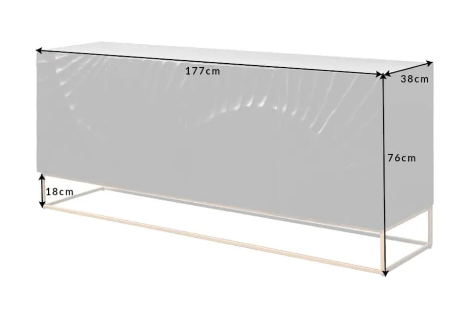 Massives Sideboard SCORPION 180cm schwarz Mangoholz aufwendige 3D Schnitzereien