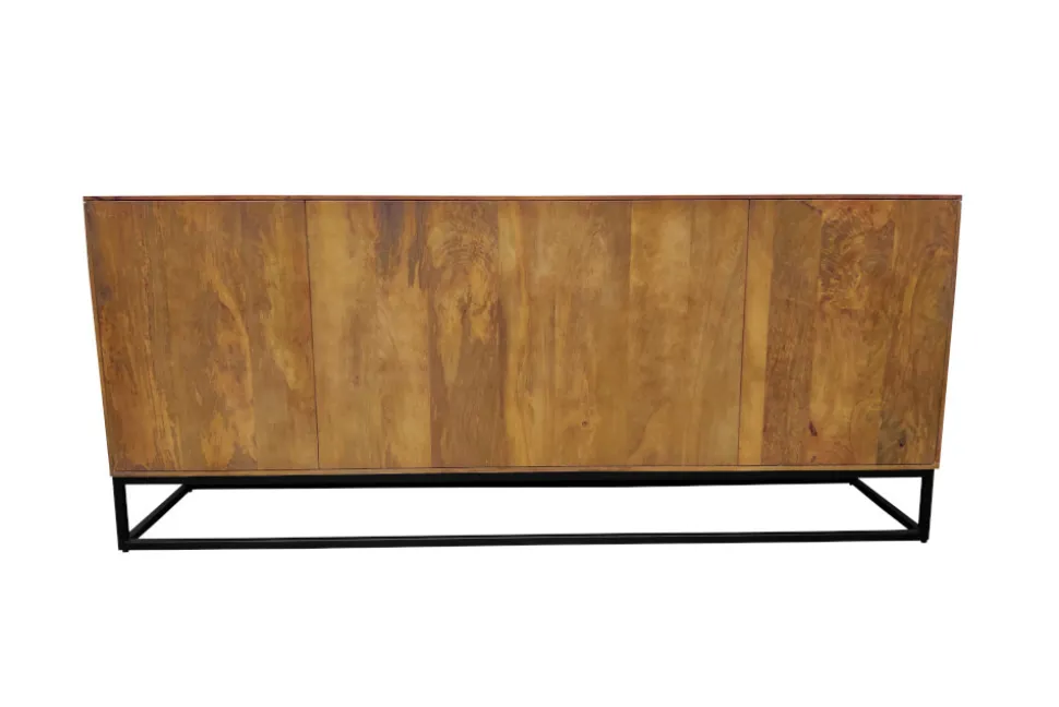 Massives Sideboard SCORPION 180cm braun Mangoholz aufwendige 3D Schnitzereien