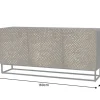 Massives Sideboard SNAKE 160cm braun Mangoholz mit 3D Schnitzereien schwarz Schlangen-Design