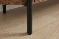 Massives TV-Board ADLON 160cm braun Mangoholz schwarz Metall Lowboard mit 3D- Front
