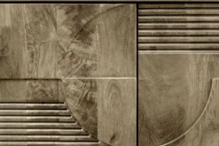 Massives TV-Board ART DECO 200cm grau Mangoholz Lowboard 3D-Front
