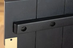 Massives TV-Board GATSBY 160cm schwarz gold Mangoholz Retro Lowboard