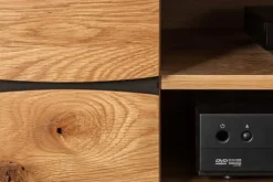 Massives TV-Board LIVING EDGE 160cm Wildeiche geölt Baumkanten Lowboard