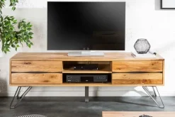 Massives TV-Board LIVING EDGE 160cm Wildeiche geölt Baumkanten Lowboard