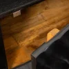 Massives TV-Board SCORPION 160cm schwarz Mangoholz hängend Lowboard