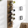 Massives Wand Weinregal BARRACUDA 100cm natur Teakholz Flaschenhalter