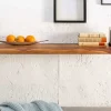 Massives Wandregal MAMMUT 80cm braun Sheesham stone finish Regalbrett mit Baumkante