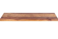 Massives Wandregal MAMMUT 115cm braun Sheesham stone finish Regalbrett Baumkante