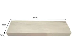 Massives Wandregal PURE 80cm Mango natur cream finish Mangoholz Steckregal