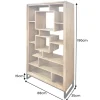 Massivholz Bücherregal CUBUS 190cm Akazie honey finish Metallfüße schwarz Standregal