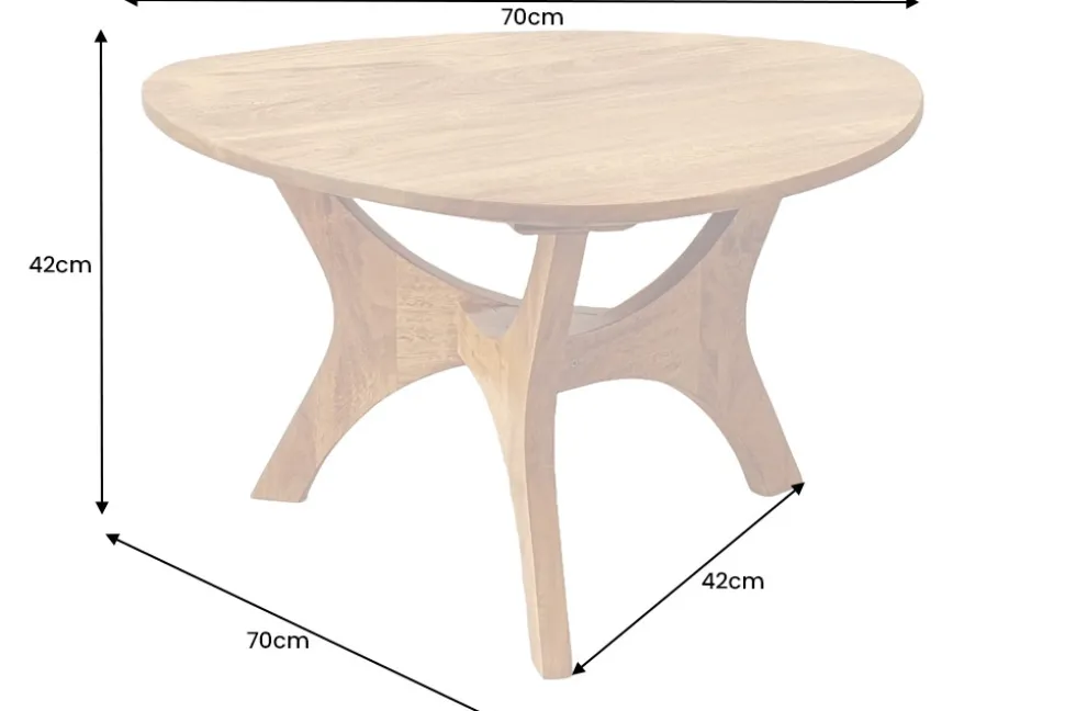 Massivholz Couchtisch ARCHITECTURE 70cm natur honey finish Akazie dreieckig