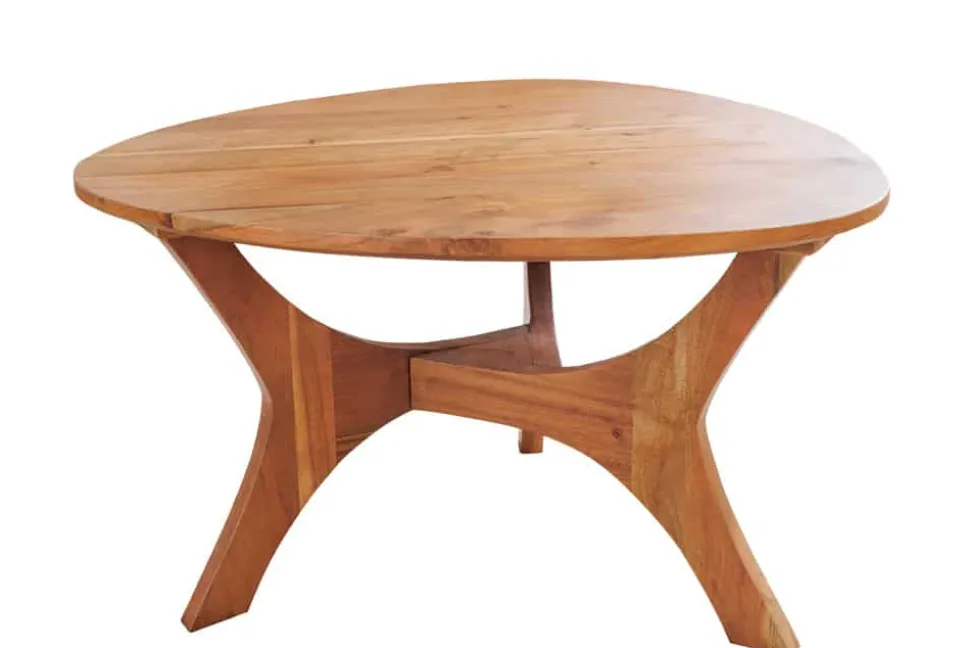 Massivholz Couchtisch ARCHITECTURE 70cm natur honey finish Akazie dreieckig