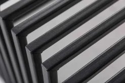 Massivholz Couchtisch ARCHITECTURE 100cm Eiche geölt schwarzes Metallgestell